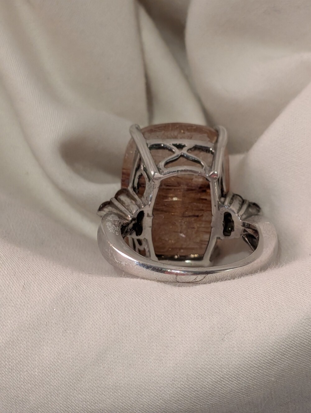 Red Rutilated Quartz & Silver Ring - Picture 6 of 6